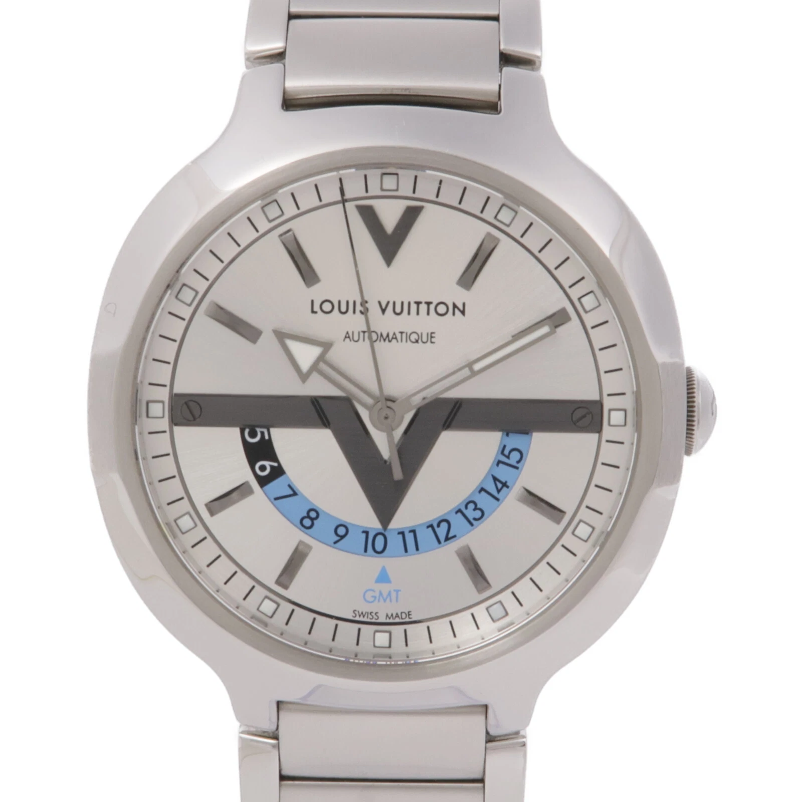 LOUIS VUITTON（LV） Orologio LOUIS VUITTON LV Voyager GMT Automatico Q7D311 Acciaio Inox Argento