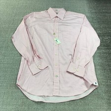 New Peter Millar Shirt Mens Large 16 Button Up Pink Stripe Dress Casual Adult