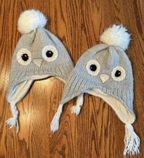 Childrens Place Winter Hats 2 Size 4-7 Years Owls, Girls