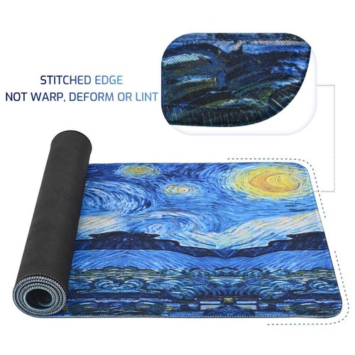 Tapis souris Van Gogh nuit étoilée tapis de bureau tapis de souris travail - Photo 5/12