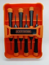 Black & Decker Magnetic Metal Core Metric 6-Pc Precision Screwdriver Set W/Case 