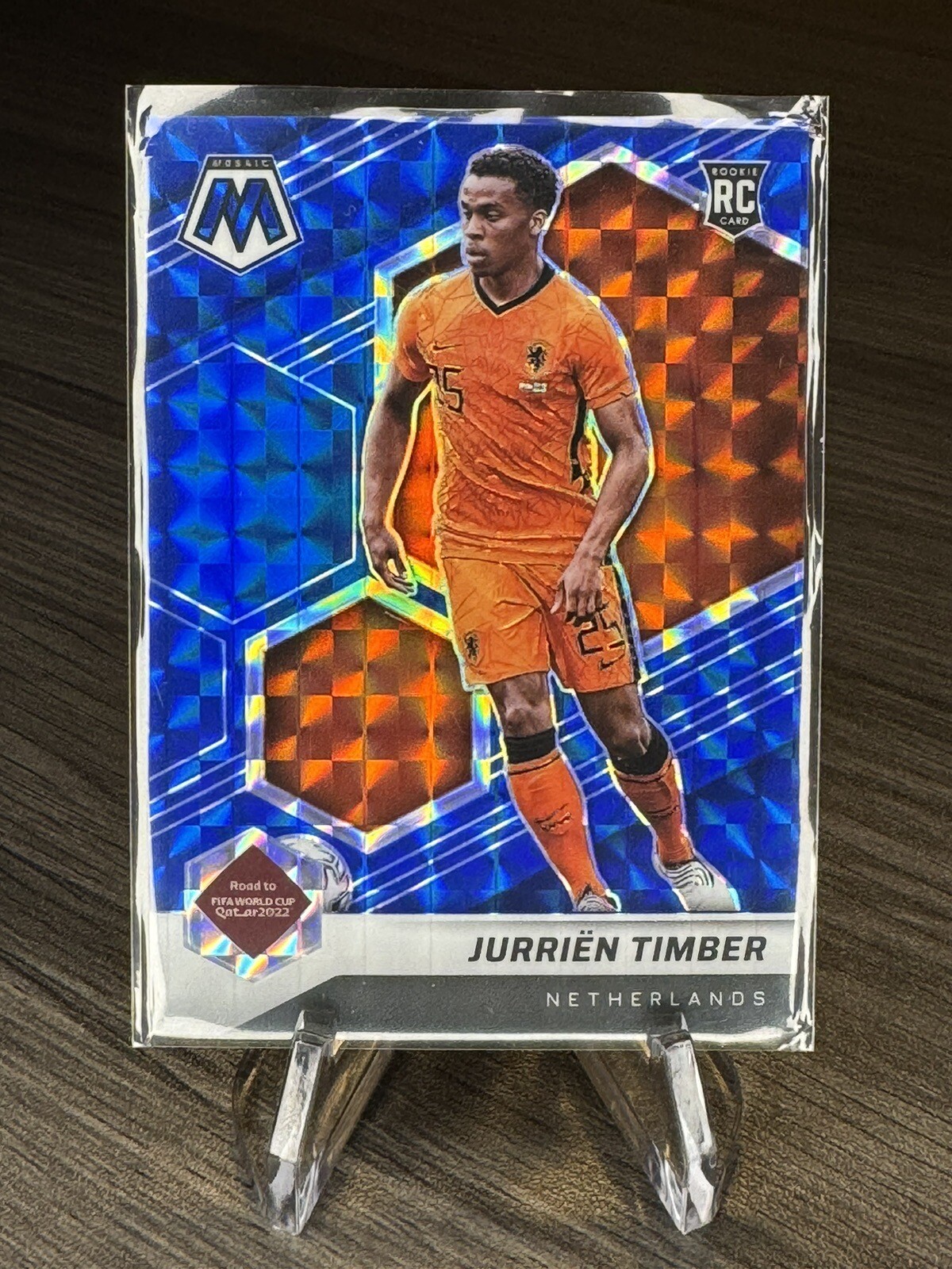 Jurrien Timber 2021-22 Mosaic FIFA World Cup Blue Prizm /99 #178 RC