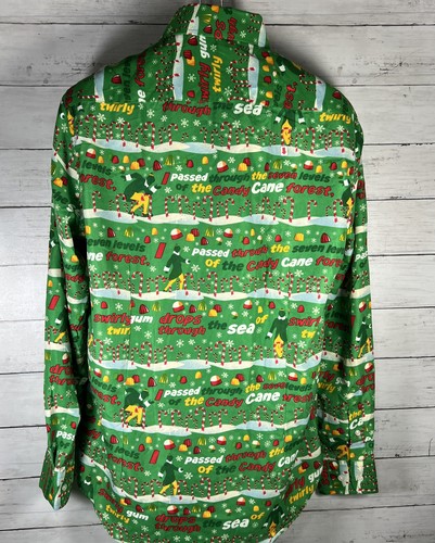 NWT SUITMEISTER Men’s Large Elf Movie Christmas Party Holiday Button Down 16.5” - Picture 2 of 9