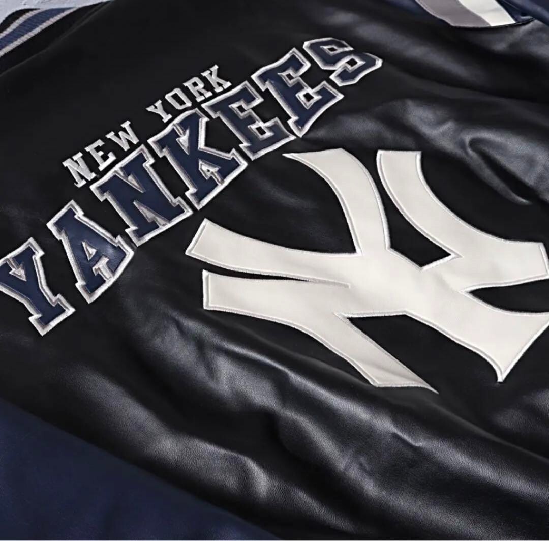 New York Yankees Leather Stadium Jacket - Used, Size L mens from