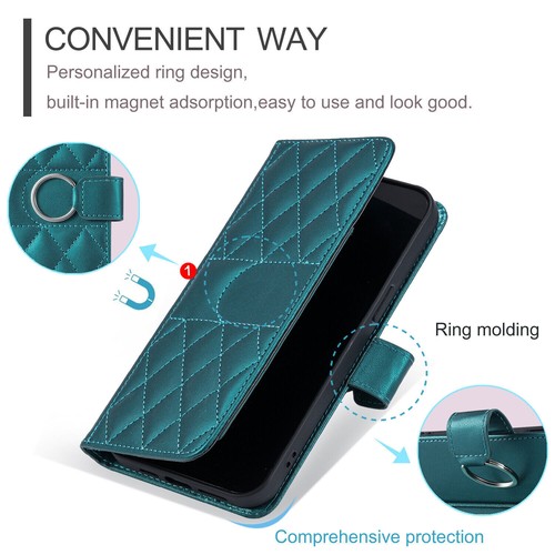 Grid Leather Card Wallet Phone Case For Samsung S25 S24 S23 S22 S21 S20 Ultra - Picture 2 of 17