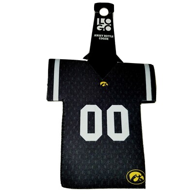 NEW Logo Brands Official IOWA HAWKEYES Black Drink Beer Coozie Holder Team