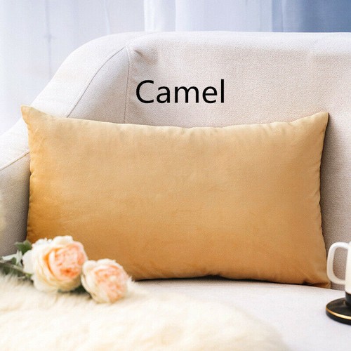 Plain Colourful Velvet Soft Cushion Cover Throw Pillow Case Waist Home Decor - Picture 15 of 42