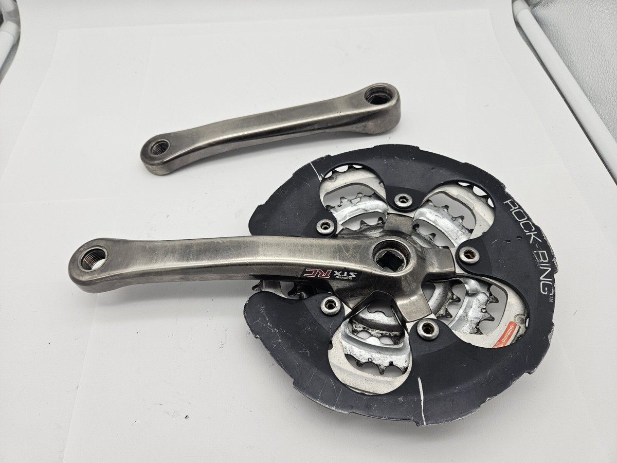 shimano stx rc crankset with rock ring and good chainrings fc-mc36