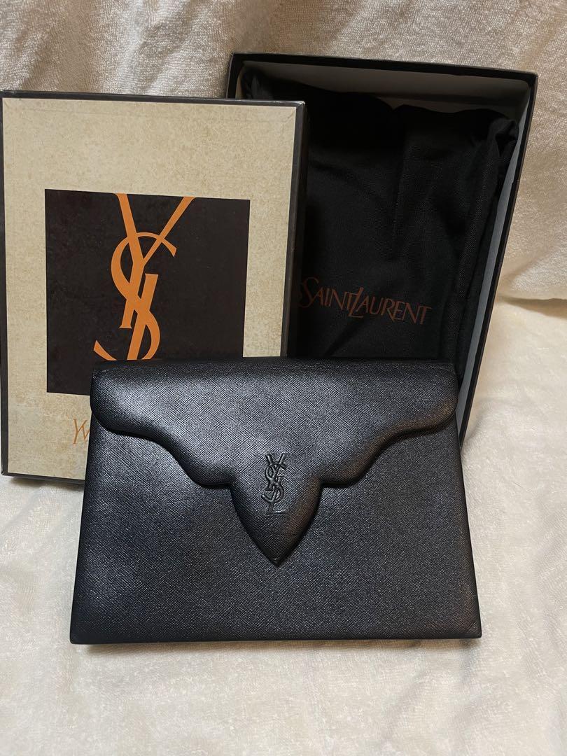 Yves Saint Laurent YSL Borsa a tracolla in pelle saffiano nera con sacchetto antipolvere e scatola