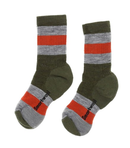 Smartwool Kids' Striped Hike Medium Crew Socks in Loden L143103 Size M - Picture 2 of 2