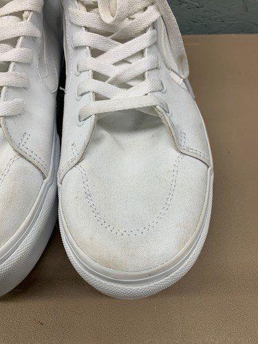 Vans Sk8-Hi Stacked Platform Sneakers Women’s Size 11 White Canvas High-Top - Picture 6 of 13