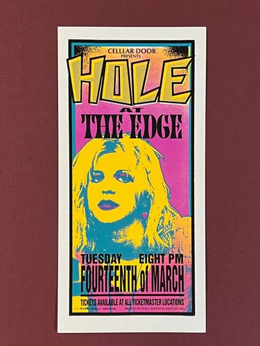 Mark Arminski Hole handbill 1995 at The Edge in Miami, Florida Courtney Love - Picture 1 of 2