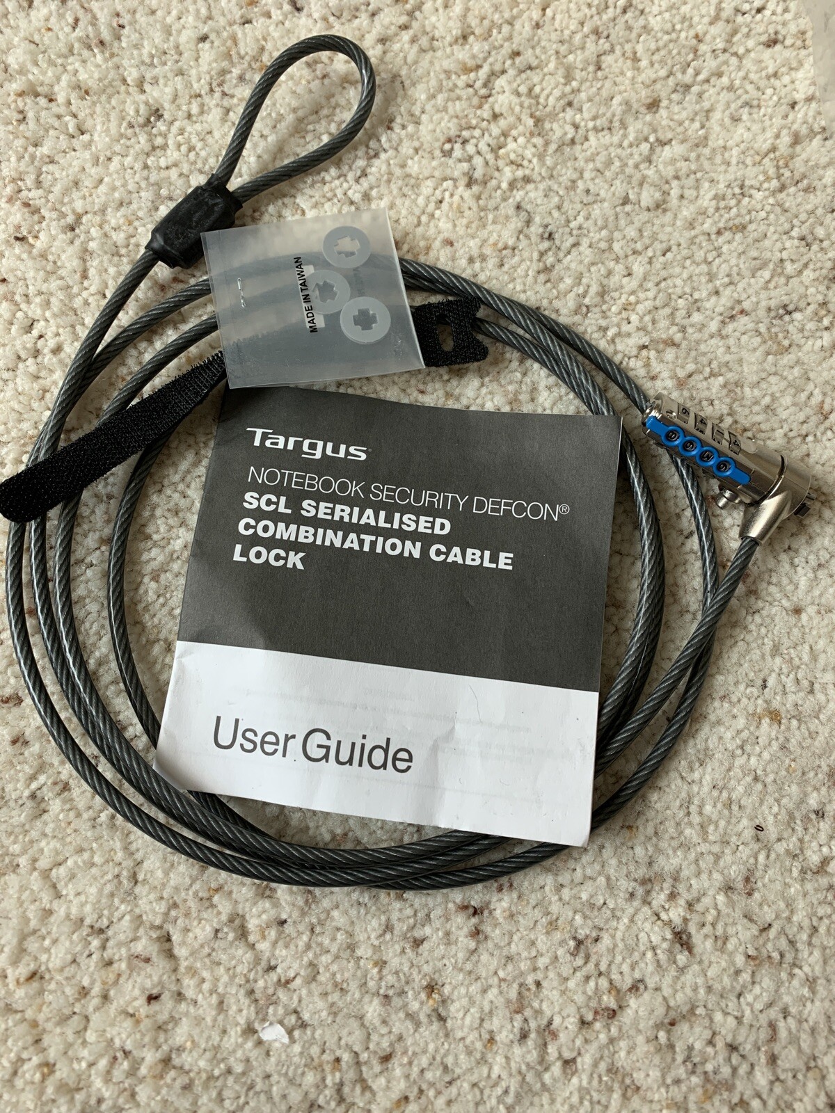Targus Defcon CL Laptop Cable Combination Lock with Security Base Plate