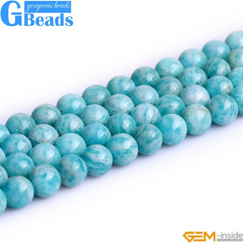 Cuentas redondas para hacer joyas de piedras preciosas amazonita brasileña natural envío gratuito - Imagen 17 de 39