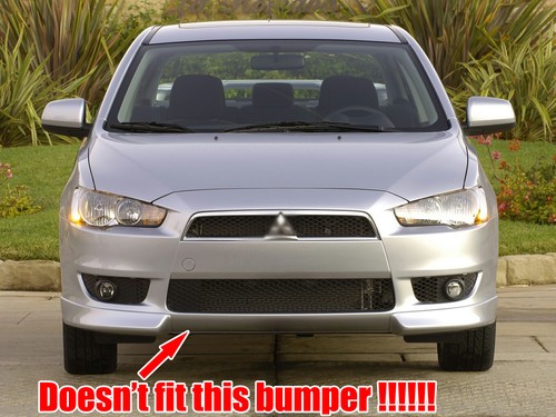 For Lancer 2008-2017 Front Splitter Bumper Lip + Side Skirt + Strut Rods - Picture 2 of 17