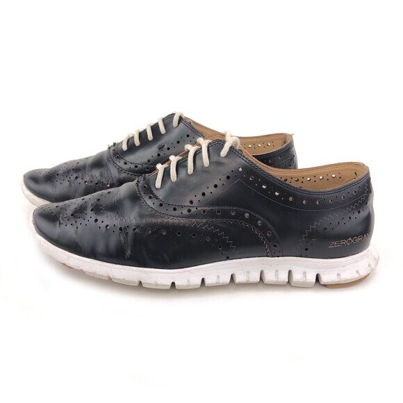 Cole Haan ZERØGRAND Wingtip Oxford Dress Shoes Perforated Black White 8M Cole Haan Men main image 3
