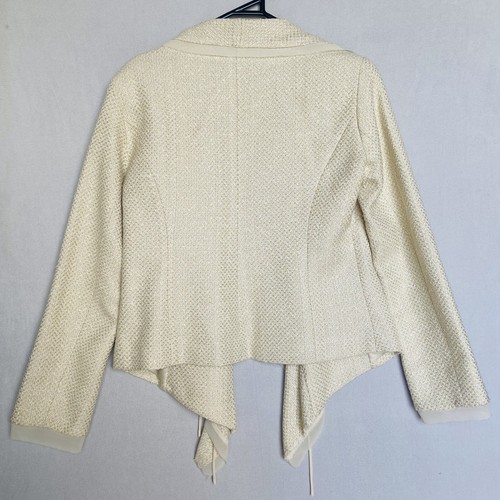 Vintage Carla Zampatti Jacket Cream Beige Size 12 Acrylic Smart Casual Blazer - Foto 5 di 13