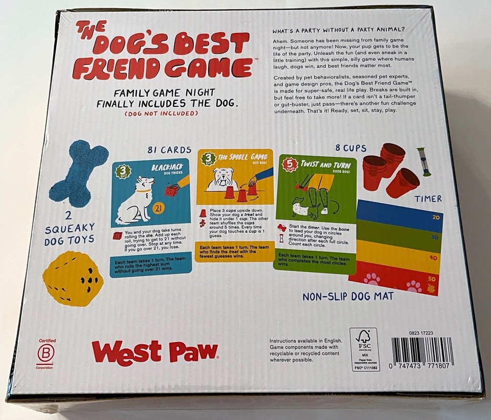 THE DOG'S BEST FRIEND GAME by WEST PAW Family Game Dog Training NEW