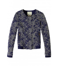 Nearly New Maison Scotch Quilted Bomber Jacket Navy Size 2 Uk 10