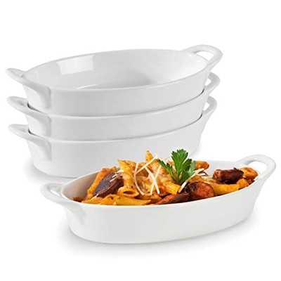 Oval Au Gratin Baking Dishes For Oven Safe And Microwave Cooking And Baking 4 Pc | eBay