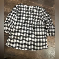 Black and White Plaid Women's Top by Elle Small