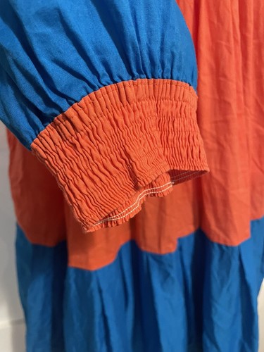 Dress Tunic Smock Festival Peasant Bib Boho Hippie Color Block Vintage Gump’s OS - Picture 5 of 12