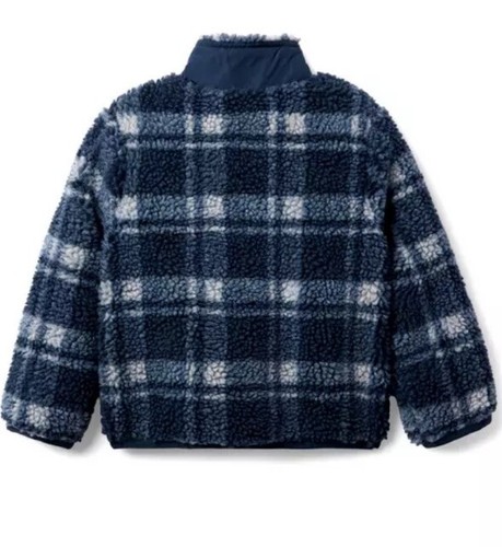 Janie and Jack Plaid Sherpa Pullover NWOT Blue 10-12 - Picture 3 of 9