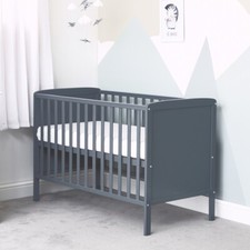 Baby Cot Baby Elegance Newborn To Toddler Wooden Adjustable Compact Grey NEW UK