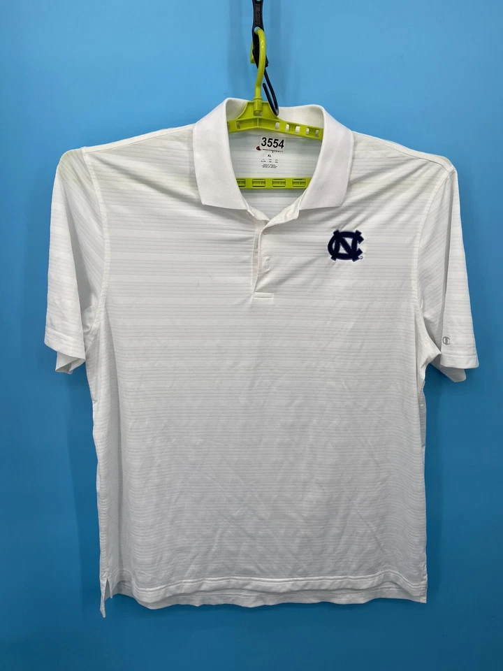 University Of North Carolina Polo Mens XL White UNC Tar Heels Shirt Performance - Image 2 of 4