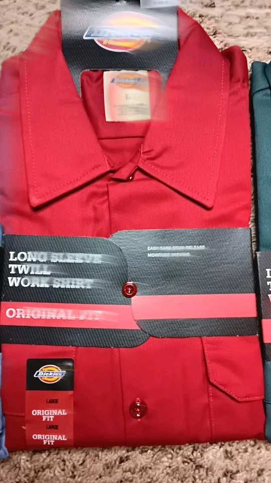 Brand New mens dickies long-sleeve twill work shirt /shirts Lot Of 3 - Image 4 of 4