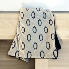 Hudson Baby Blanket Blue & White Football Plush Blue Sherpa HB Security Lovey
