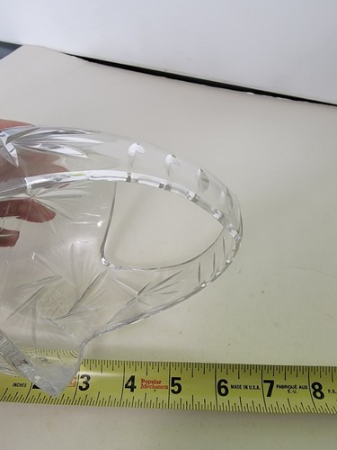 Amerikanischer Brillant handgeschliffen Bleikristall Glas Korb Bonboniere Pinwheel Stern - Bild 2 von 8