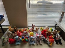 Lot 27x Assorted TY Plush Beanie Babies Stuffed Safari Animals PL 13-14-15