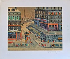 Hiro Yamagata       "The Hill"       Serigraph on Paper, signed and numbered.