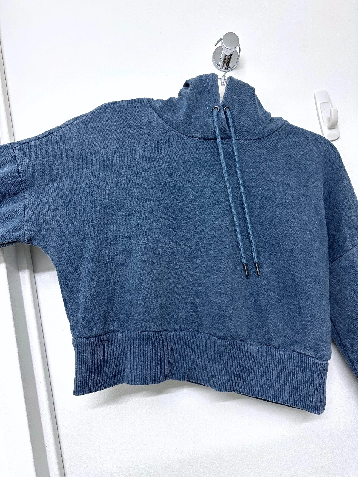 VETEMENTS Felpa con cappuccio 90 gradi by Reflex pile cropped blu pullover cappuccio XS