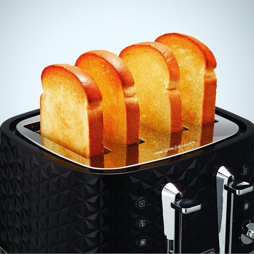 Morphy Richards Black Vector Kettle Toaster & Dimensions Bread Bin Kitchen Set - Picture 14 of 16