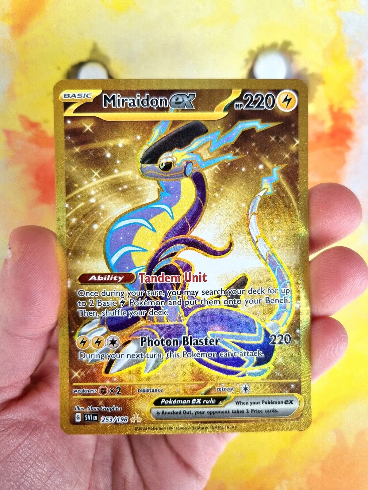 Carte Pokémon Miraidon EX Gold Full Art 253/198 FR - Vinted