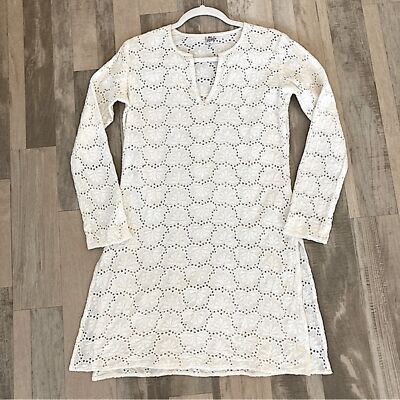 Raj Embroidered Lace Eyelet Tunic Mini Dress Swim Coverup Women's Small |  eBay