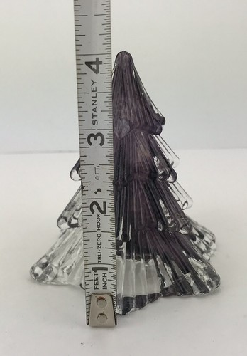 Vintage Art Glass Prestige Art Glass Christmas Tree Paperweight 4" Purple - Picture 12 of 12