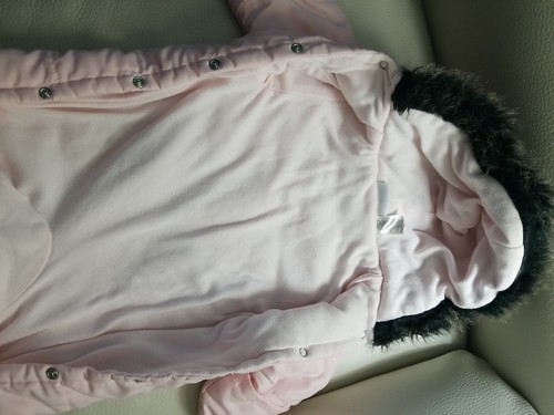 Calvin Klein 0-3 Month Baby Winter Snow Suit Baby Bunting Pink Warm Snaps - Picture 9 of 12