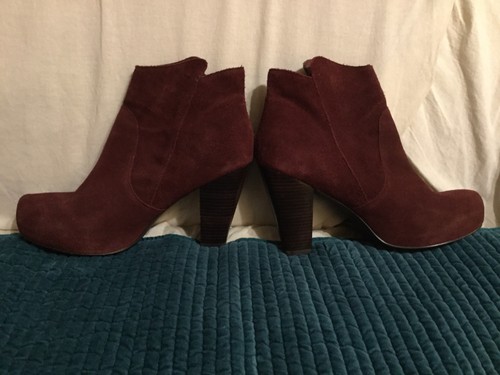 Steve Madden ~Purple/Eggplant GEORGIA Suede Leather High Heel Boots 11M - Picture 3 of 12