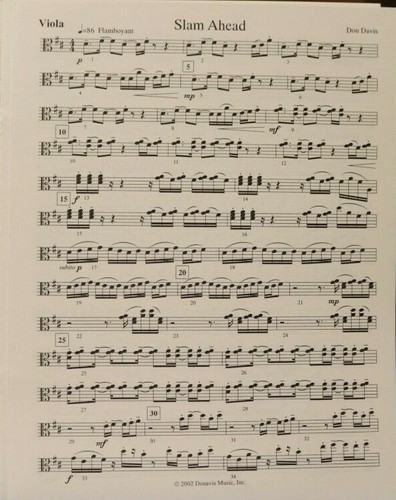 Flute, Viola & Harp: Slam Ahead by Don Davis New Unplayed publisher price $16.00 - Picture 3 of 5