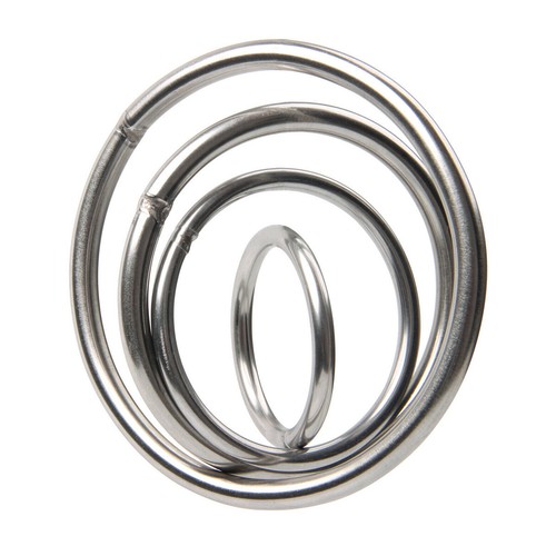 Anillos tóricos de acero inoxidable pequeños y grandes ~ Anillo artesanal con hebillas soldadas - Imagen 6 de 23