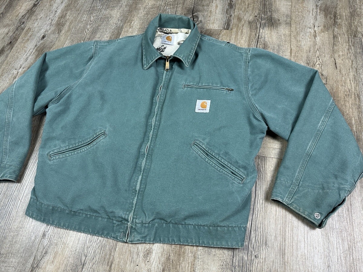 Vintage Carhartt Detroit Jacket Green Special No.CR263 HTF Rare | eBay