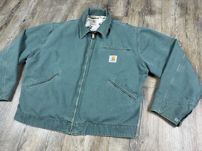 Vintage Carhartt Detroit Jacket Green Special No.CR263 HTF Rare | eBay