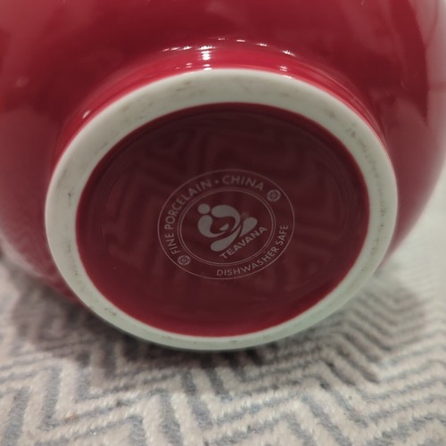 Teavana Tea House Collection Red 24 oz Teapot Round Fine Porcelain - Picture 13 of 13
