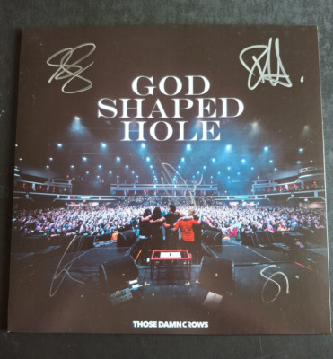 THOSE DAMN CROWS GOD SHAPED HOLE CARDIFF ARENA SLEEVE BLACK LP ..BAND SIGNED