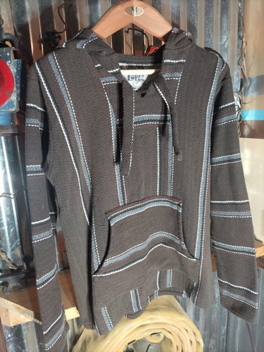Original Senior Lopez Sweatshirt Adult Medium Striped Baja Hoodie Rug NICE! - Picture 10 of 11