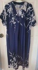 Anthony Richards Womens Muumuu House Dress Nightgown Size M Blue Hawaiian