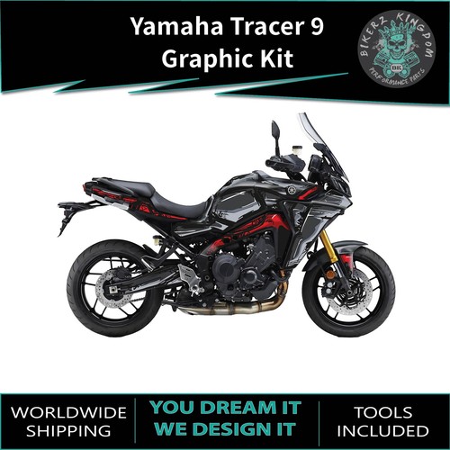 Yamaha Tracer 9 2020-2024 Grafik Kit Cartoon Grau Rot Design Aufkleber Set - Bild 2 von 2